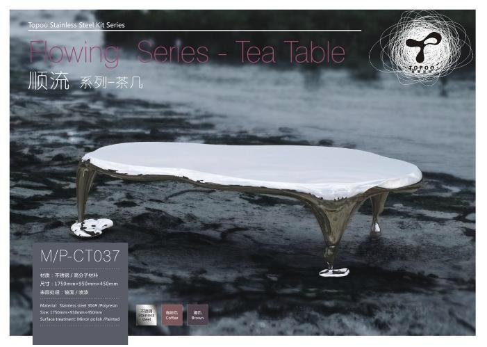 Hot stainless steel coffee table set 2