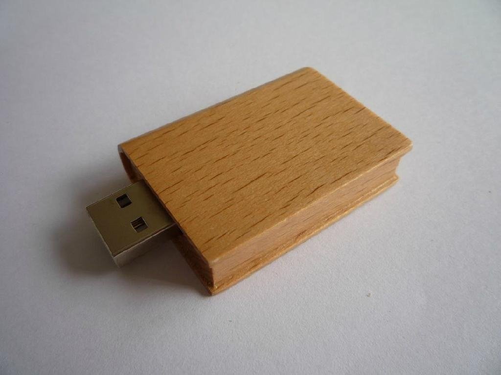 Customized Promotional Wooden Book USB Flash Stick Memory Drives  3