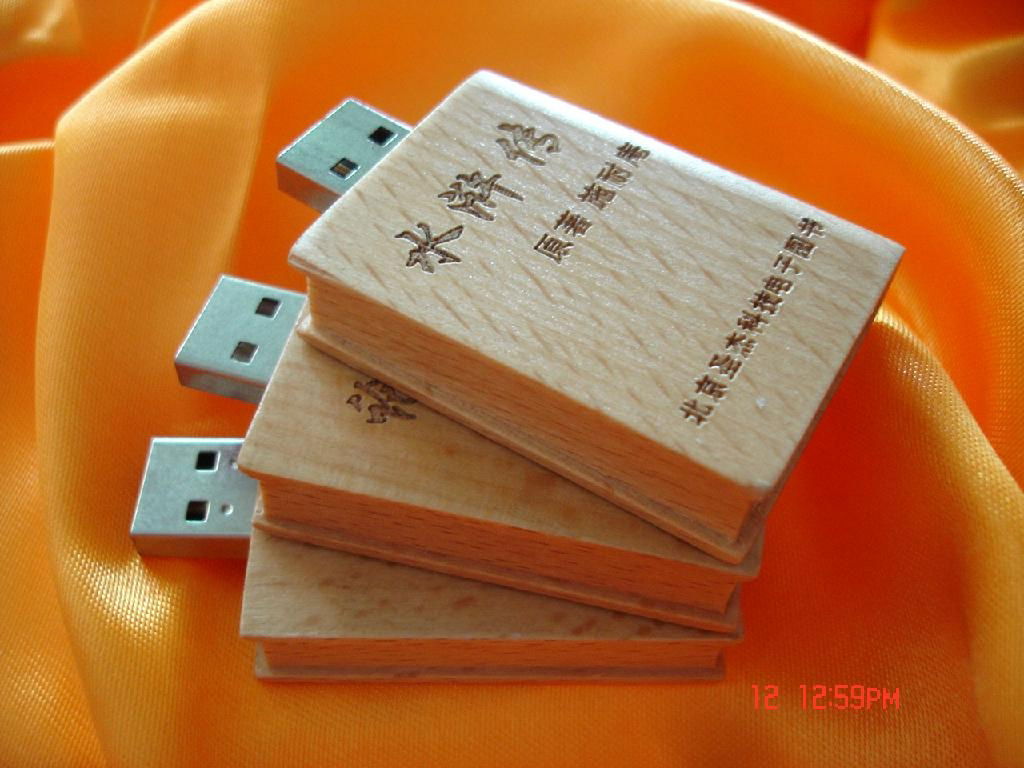 Customized Promotional Wooden Book USB Flash Stick Memory Drives  4