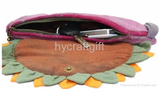 New style fashion casual woman's handbag tie-dyed bag handmade wallet,sunflower 4