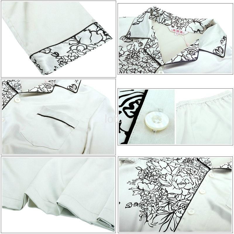 Autumn and winter lovers silk sleepwear women long-sleeve pyjamas set 4