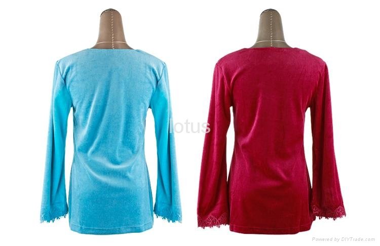 Autumn sleep suit female long-sleeve coral fleece pajamas set good quality 3