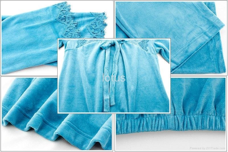 Autumn sleep suit female long-sleeve coral fleece pajamas set good quality 5