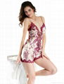 female silk lace sexy spaghetti strap sleepwear twinset shorts set 1