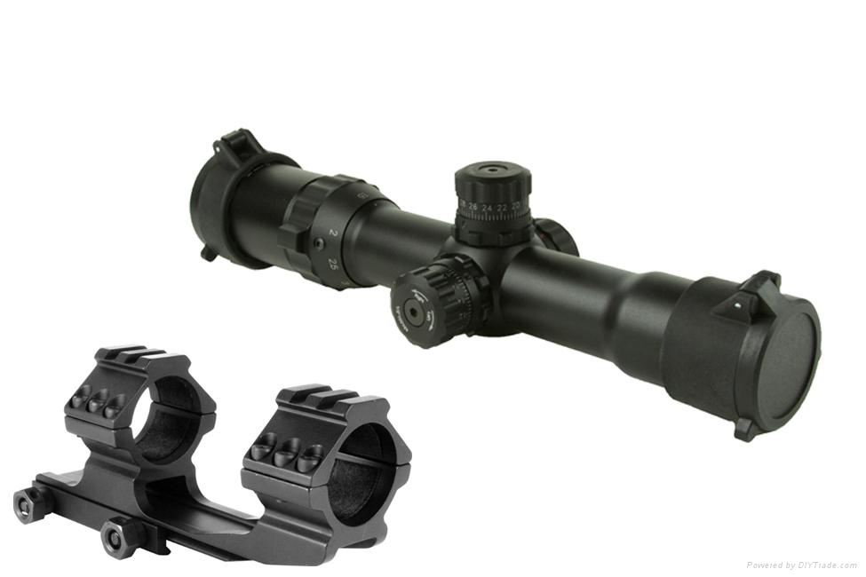1.54X30 TriIlluminated Mil Dot Reticle Scope with Locking Turrets 1