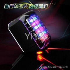 newest rechargeable bike light with laser beam BI-001