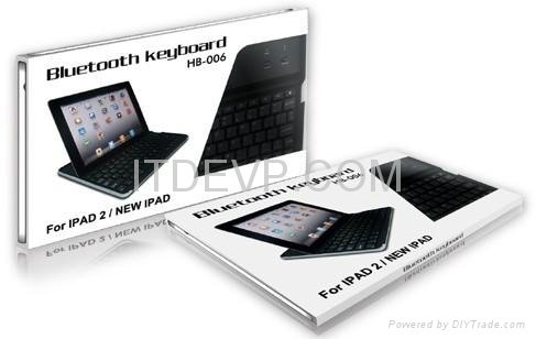 IK-103 iPad2/3 Aluminium bluetooth Keyboard case with bracket 4