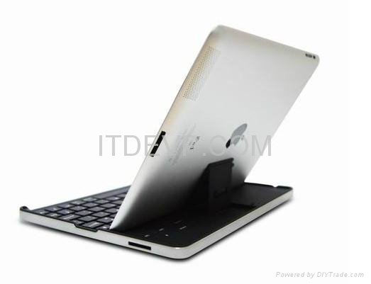 IK-103 iPad2/3 Aluminium bluetooth Keyboard case with bracket 2