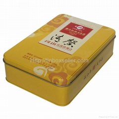 rectangular tea tin box