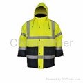 High visibility two tone reflective safety jacket 1