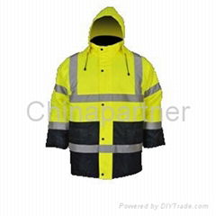 High visibility two tone reflective safety jacket