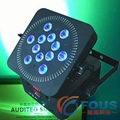 12 10W Quad-LED Wireless Battery LED Flat Par 1