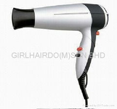 Hair Dryer with Foldable and Rotatable Handle, Ionic Function and LED for Option