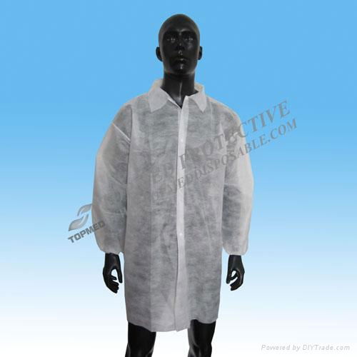 Disposable nonwoven lab coat