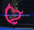 Die Cut Vinyl Devil Heart Car Decal- Pink 6x4.9 inches 1