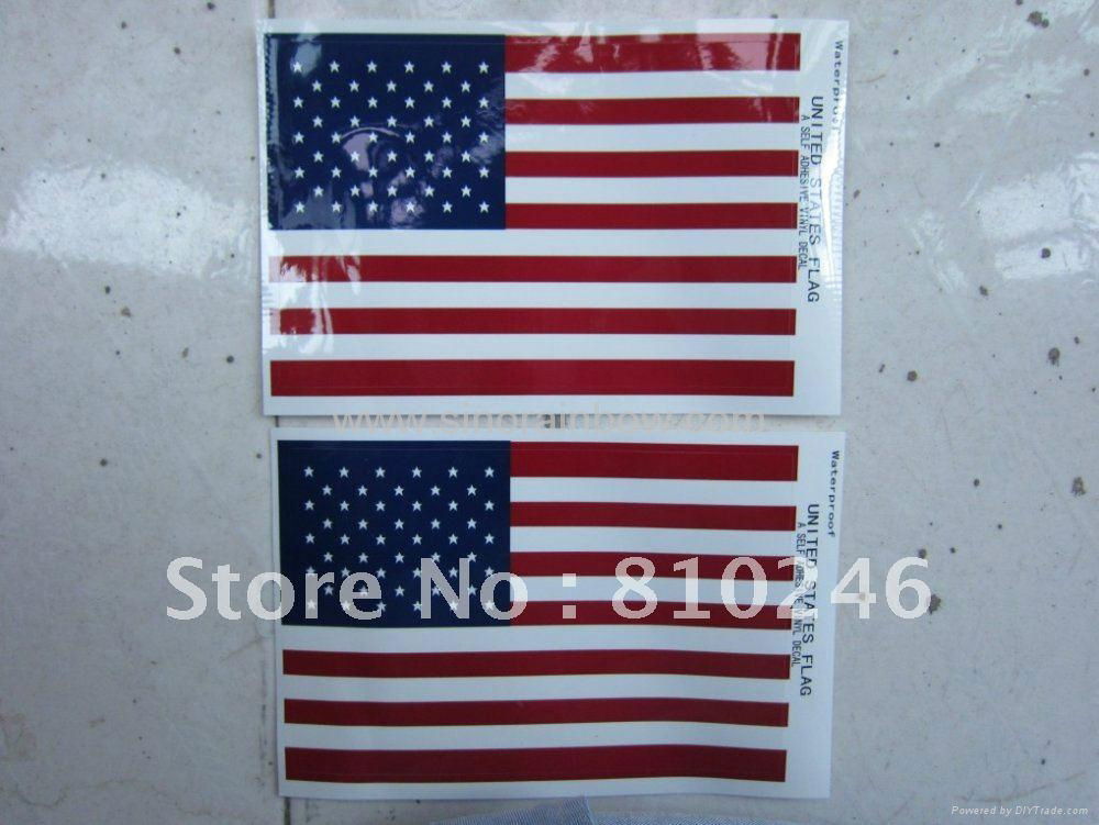 Custom USA Flag Sticker with Gloss Lamination