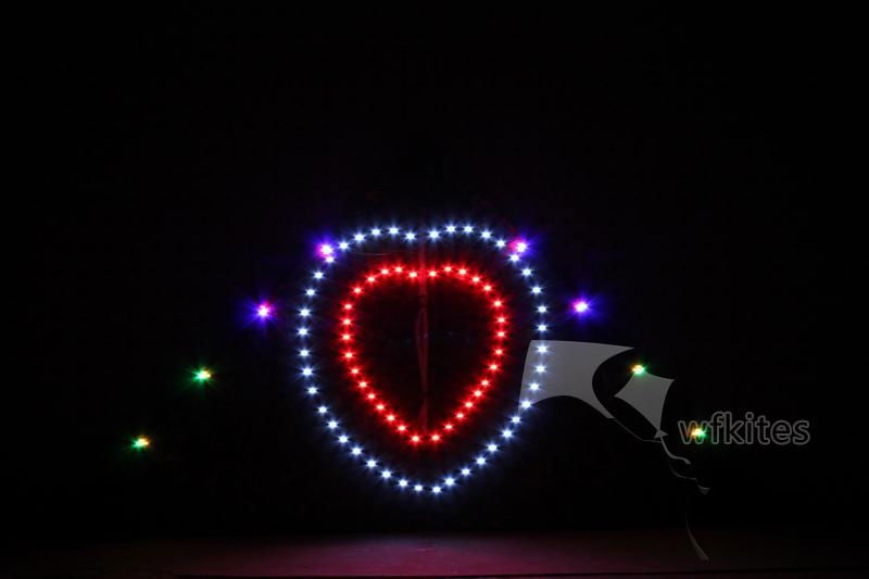 LED Night Kite,3m,Arch Dual Love,[106LED]--Leader Kite  3