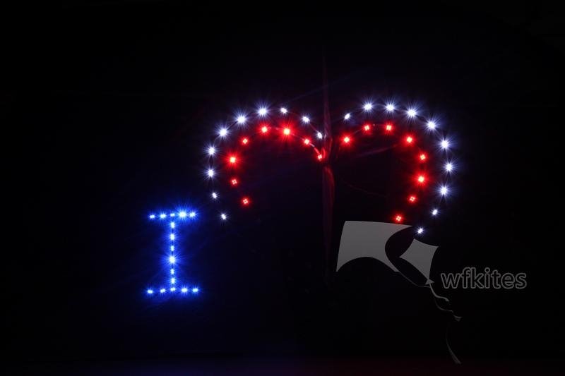 LED Night Kite,3m, Love Heart,[216LED]--Leader Kite  2