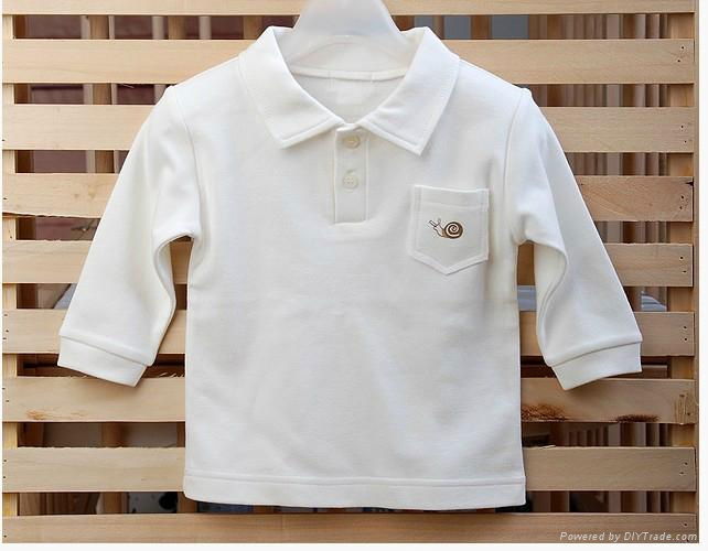 100% organic cotton baby polo shirt，infant polo shirt