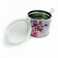 round tea/coffee airtight tin container with clear pp lid,metal tea box 2