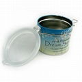 round tea/coffee airtight tin container with clear pp lid,metal tea box 5