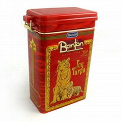 rectangular airtihgt tea tin container