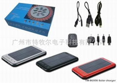 2600mAh Solar Mobile Charger with Flashlight