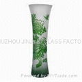 engraved high quality glass vase
