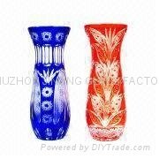 high quality engraved glass vase