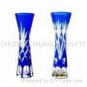 Manmade Engraved High Quality Glass Vase