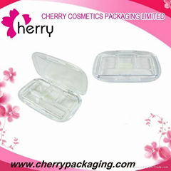 Square shaped transparent plastic eyeshadow palette cosmetic packaging 