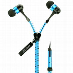 Zipper earphones with superior low bass