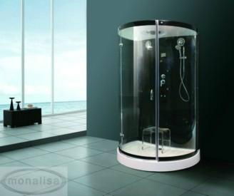 Black style steam room with tempered glass bathroom one pie hot sex video M-8289