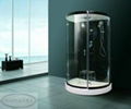 Black style steam room with tempered