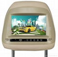 7"Universal headrest video player monitor with USB,SD,MP5,game,with copy leather 1