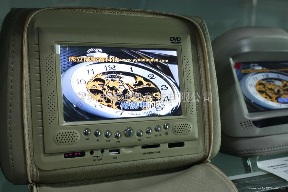 Car headrest Video Player DVD Monitor with zipper