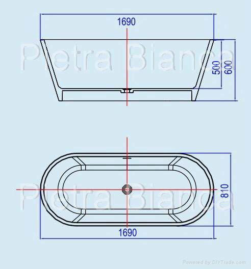 Acrylic Freestanding Bathtub PB1012 3