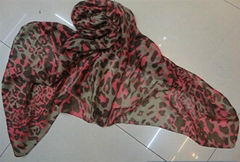 2012  exports Europe and America twill pink large leopard grain scarf 