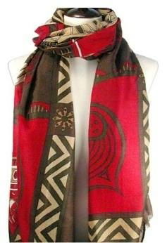 2012 latest export trade geometry peach heart design scarf 