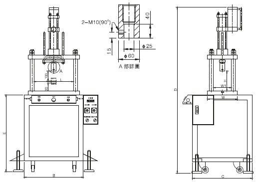 四柱氣動壓床