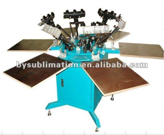 6 Colours Stations Manual Screen Printing Machine 