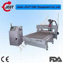 8 Knives Stores Auto Tool Changing 3D Wood CNC Engraving Machine JCUT-25H