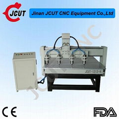  4 Independent Spindles Large 3D Wood CNC Engraving Machine JCUT-1212-4