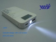 4500mAH cell phone battery charger with LCD screen and led light power bank