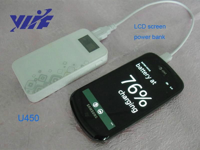 4500mAH cell phone battery charger with LCD screen and led light power bank 3