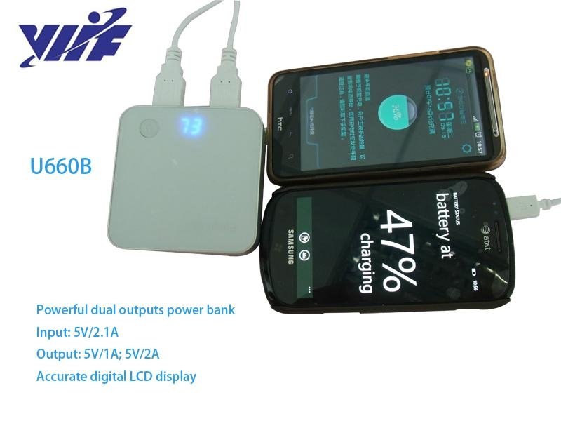 8400mAH dual usb high capacity power bank for ipad with 18650 battery lcd screen 3