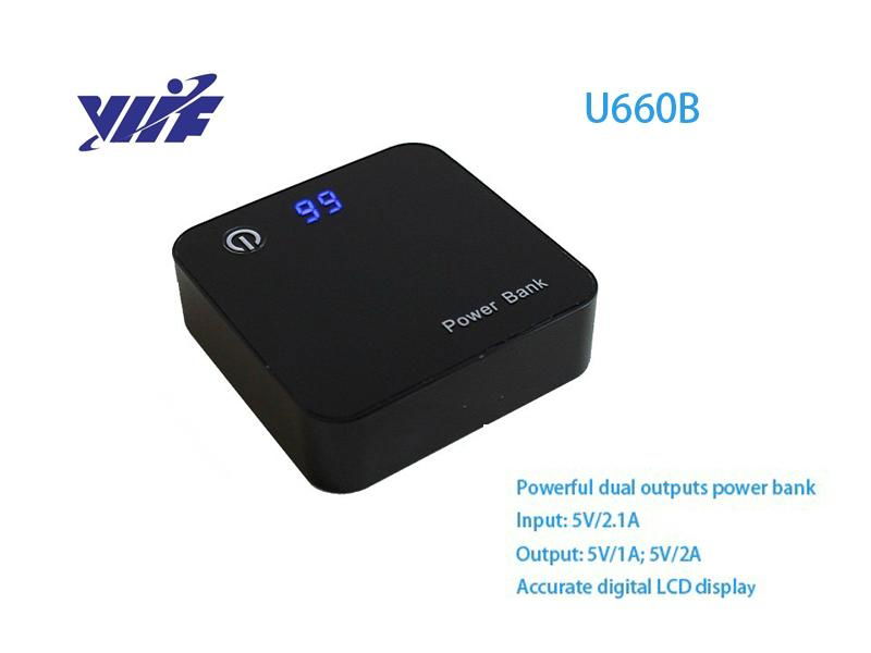 8400mAH dual usb high capacity power bank for ipad with 18650 battery lcd screen 5