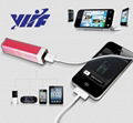 2500mah lipstick battery charger for mobile phone with 18650 li-ion battery 3