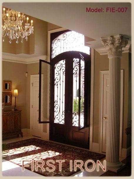 villa iron entry door with glass 