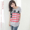 Batwing T-Shirt With Flag Print